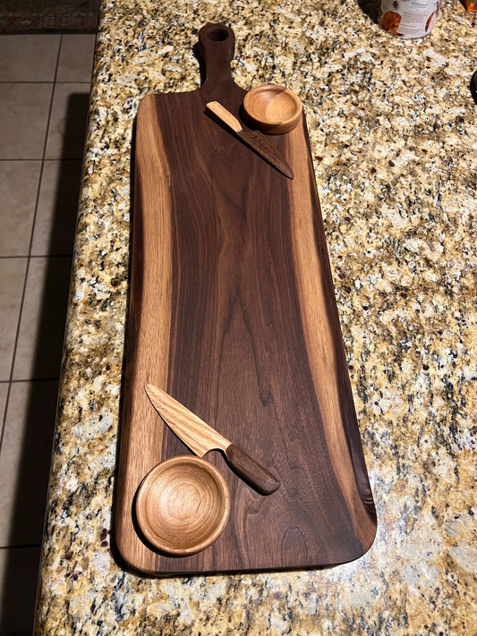 Handcrafted Walnut & Hickory Charcuterie Board Set